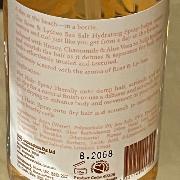 She Sea Salt Spray Rose & Lychee 8.45 fl  oz to get textured hair day at beach - Picture 5 of 10
